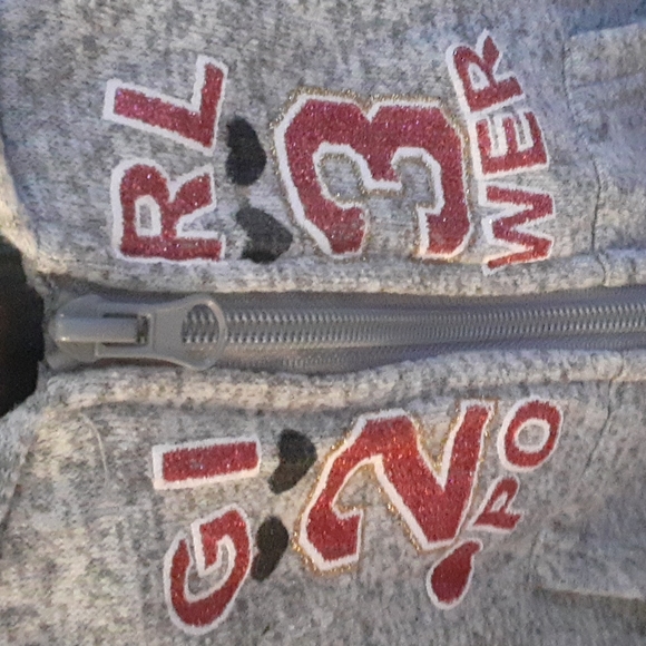 Real Love Girl Power Gray Hoodie Size 12M - Picture 2 of 5